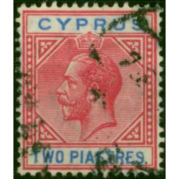 Cyprus 1922 2pi Carmine & Blue SG93 Fine Used (2)