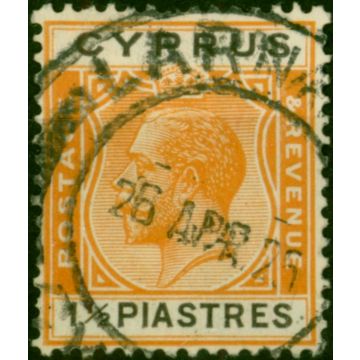 Cyprus 1924 1 1/2pi Orange & Black SG107 Fine Used 