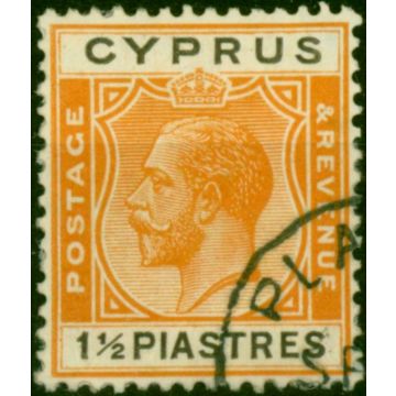 Cyprus 1924 1 1/2pi Orange & Black SG107 V.F.U