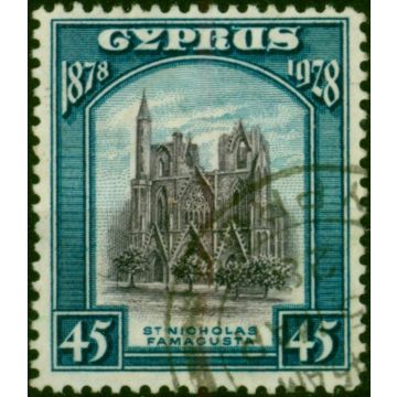 Cyprus 1928 45pi Violet & Blue SG131 V.F.U 
