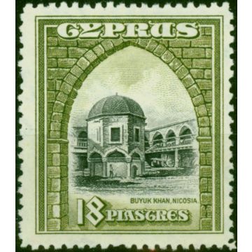 Cyprus 1934 18pi Black & Olive-Green SG142 Fine & Fresh VLMM 
