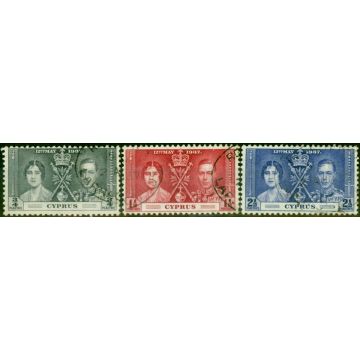 Cyprus 1937 Coronation Set of 3 SG148-150 Fine Used