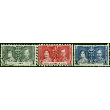 Cyprus 1937 Coronation Set of 3 SG148-150 Good Used