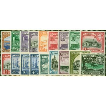 Cyprus 1938-51 Extended Set of 18 to 45pi SG151-161 Fine & Fresh LMM
