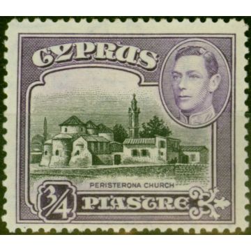 Cyprus 1938 3-4pi Black & Violet SG153 Fine Mtd Mint
