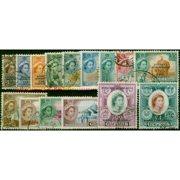 Cyprus 1960 Set of 15 SG188-202 Fine Used 