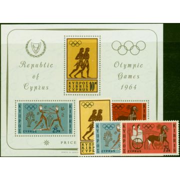 Cyprus 1964 Olympics Set of 4 SG246-MS248a V.F MNH 