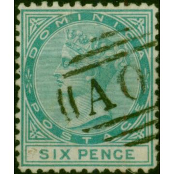 Dominica 1874 6d Green SG2 Good Used (2)