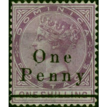Dominica 1886 1d on 1s Magenta SG19 Fine MM (2)