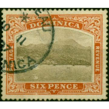Dominica 1907 6d Black & Chestnut SG42 Fine Used 