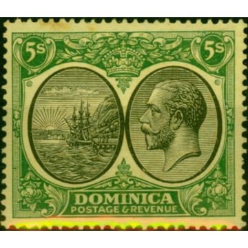 Dominica 1927 5s Black & Green-Yellow SG88 Good MM 