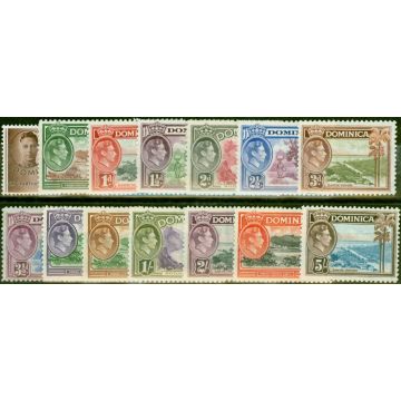 Dominica 1938-47 Set of 14 to 5s SG99-108 & SG109 Fine LMM