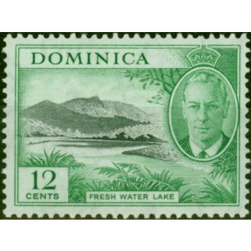 Dominica 1951 12c Black & Brt Green SG128a 'C of CA Missing from Wmk' V.F VLMM Scarce