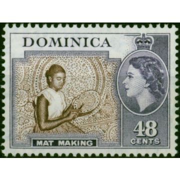 Dominica 1957 48c Deep Brown & Violet SG155 Fine MNH 