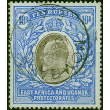 East Africa KUT 1903 10R Grey & Ultramarine SG14 Cleaned Fiscal Forged Cancel