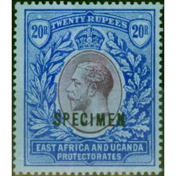 East Africa KUT 1918 20R Purple & Blue-Blue Specimen SG60s Fine & Fresh VLMM