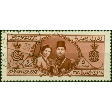 Egypt 1938 5m Red-Brown SG265 V.F.U 