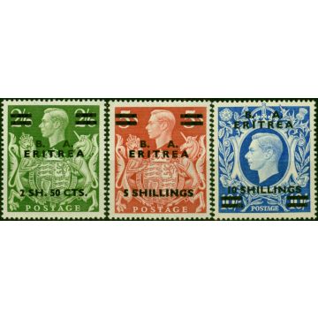 Eritrea 1950 Set of 3 Top Values SGE23-E25 V.F MNH 