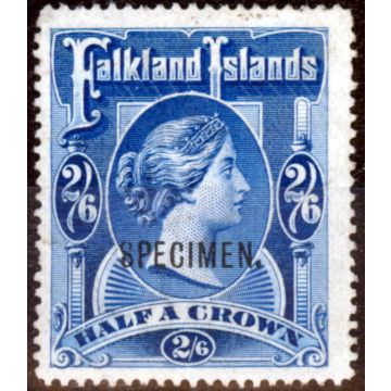 Falkland Is 1898 2s6d Dp Blue Specimen SG41s Fine Mtd Mint 