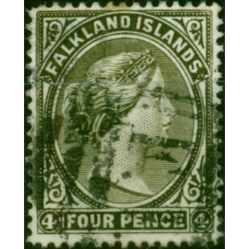 Falkland Islands 1882 4d Grey-Black SG6 Fine Used 'F.I.' Cancel 