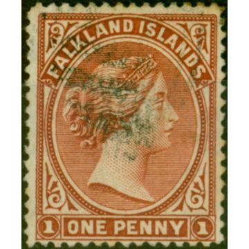 Falkland Islands 1891 1d Orange-Red Brown SG18 Fine Used