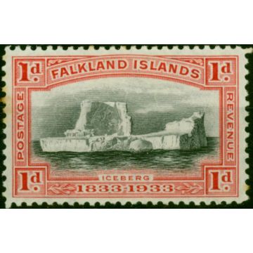 Falkland Islands 1933 1d Black & Scarlet SG128a 'Thick Serif to 1 at Left' Fine VLMM Scarce