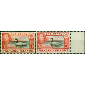 Falkland Islands 1938 1d Both Shades SG147 & 147a Fine MNH 