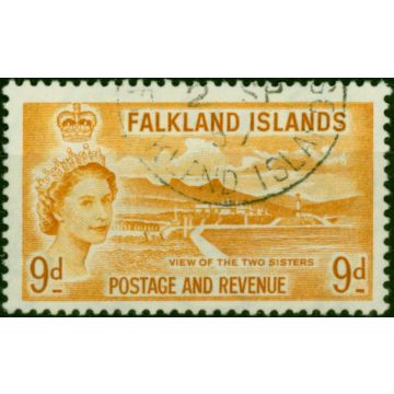 Falkland Islands 1957 9d Orange-Yellow SG191 Fine Used 