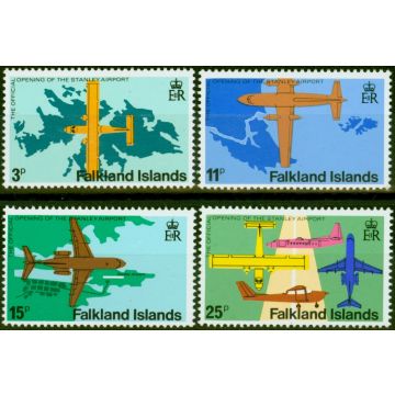 Falkland Is 1979 Stanley Airport Set of 4 SG360w-365w Wmk Crown to Right of CA V.F MNH