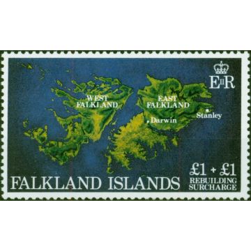 Falkland Islands 1982 Rebuilding Fund £1 + £1 SG430w 'Wmk Crown to Right of CA' V.F MNH