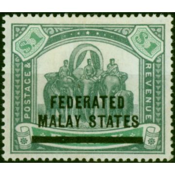 Fed of Malay States 1900 $1 Green & Pale Green SG11 Fine MM