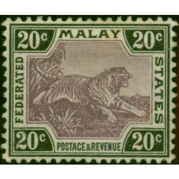Fed of Malay States 1900 20c Mauve & Black SG21 Fine LMM 