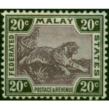 Fed of Malay States 1900 20c Mauve & Black SG21 Fine MM 