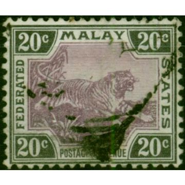 Fed of Malay States 1900 20c Mauve & Black SG21 Fine Used (3)