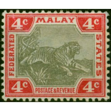 Fed of Malay States 1900 4c Grey-Brown & Carmine SG17b Fine MM 