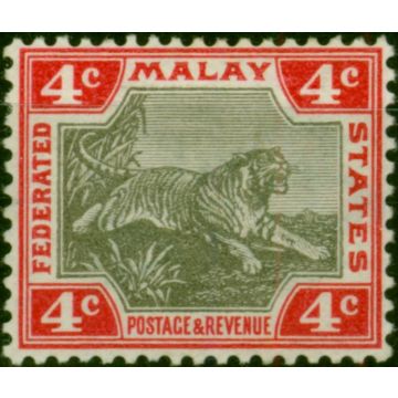 Fed of Malay States 1900 4c Grey & Carmine SG17a Fine LMM 