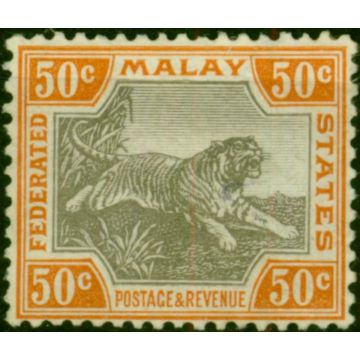 Fed of Malay States 1900 50c Grey-Brown & Orange-Brown SG22b Fine MM 