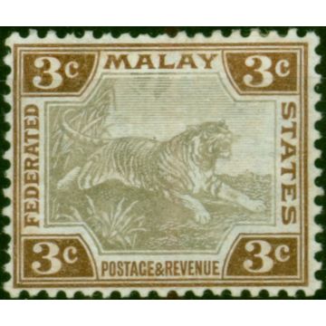 Fed of Malay States 1904 3c Grey & Brown SG32 Fine MM 