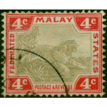 Fed of Malay States 1904 4c Grey-Brown & Scarlet SG36b Fine Used 