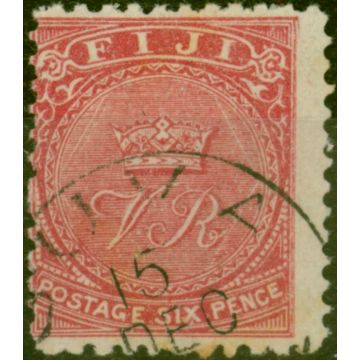 Fiji 1901 6d Bright Rose SG57b P.11 Fine Used