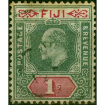 Fiji 1903 1s Green & Carmine SG112 Good Used 