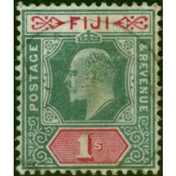 Fiji 1903 1s Green & Carmine SG112 Good Used (2)
