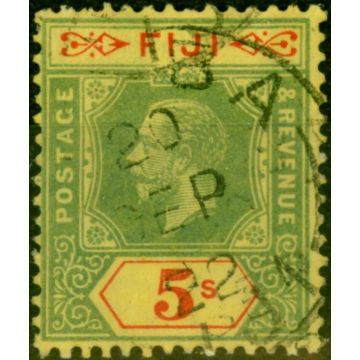 Fiji 1912 5s Green & Red-Yellow SG136 Fine Used