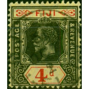 Fiji 1921 4d on Pale Yellow SG131c Fine Used 