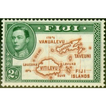 Fiji 1938 2d Brown & Green SG253 Die I Fine Mtd Mint