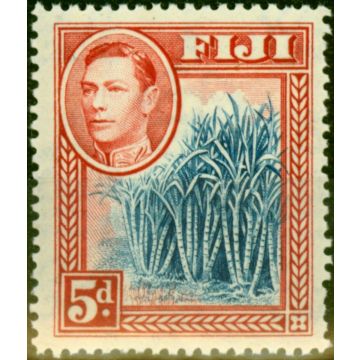 Fiji 1938 5d Blue & Scarlet SG258 Fine MNH 