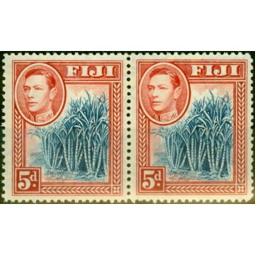 Fiji 1938 5d Blue & Scarlet SG258 Fine MNH Pair 