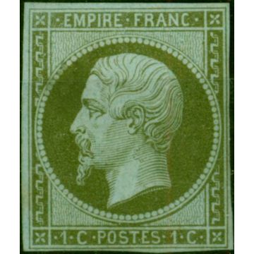 France 1853 1c Olive-Green-Green SG42a Fine Unused 