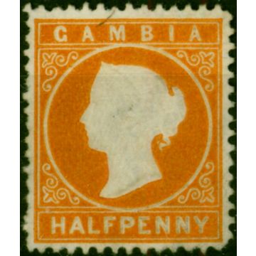 Gambia 1880 1/2d Orange SG10a Wmk CC Sideways Fine Unused CV £550 