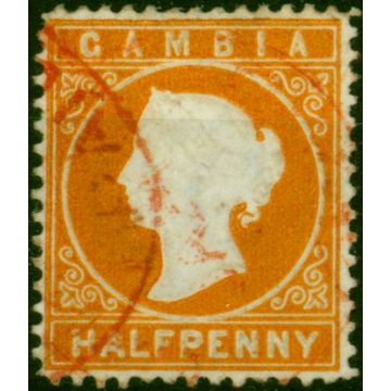 Gambia 1880 1/2d Orange SG10b Fine Used